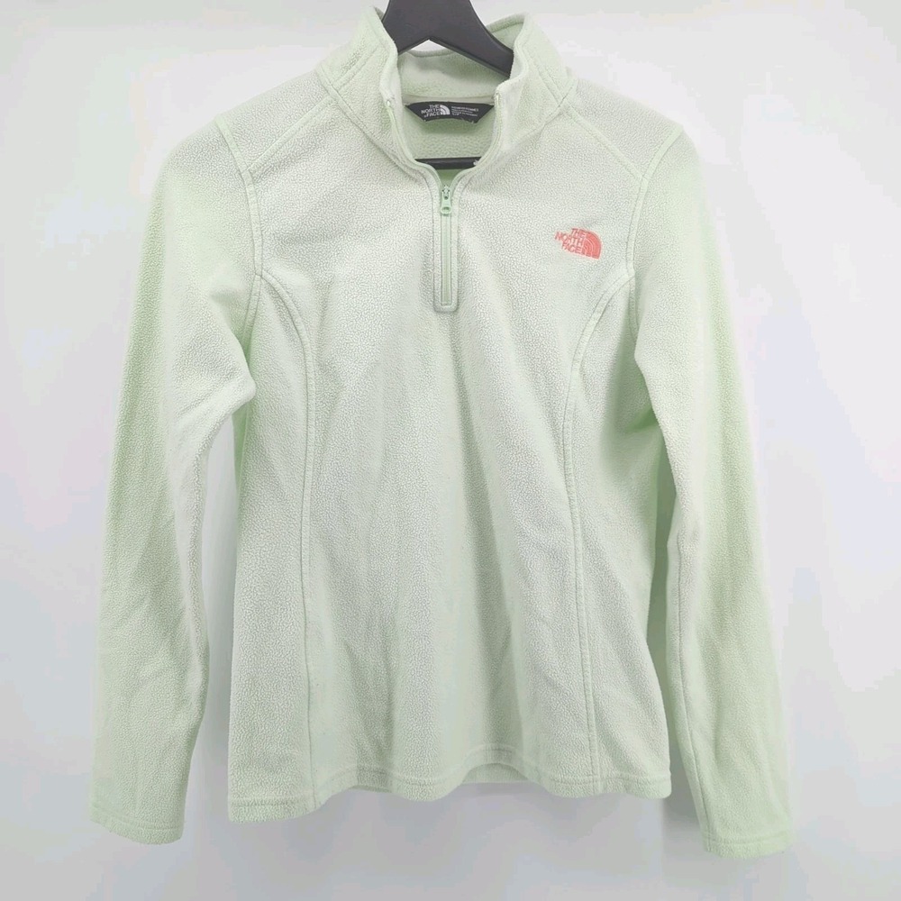 The North Face Women's 1/4 Zip Fleece Pullover‎ S White Long Sleeves Lightweight